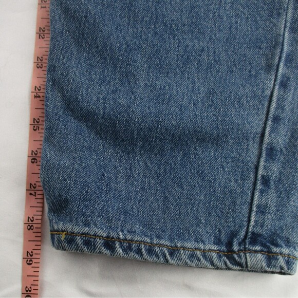 Size 14 Levi's 550 Relaxed Tapered Fit Light Wash Denim Jeans Red Tab - Picture 6 of 9